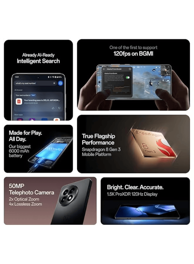 OnePlus 13R Nebula Noir 12GB RAM 256GB 5G (International Version)