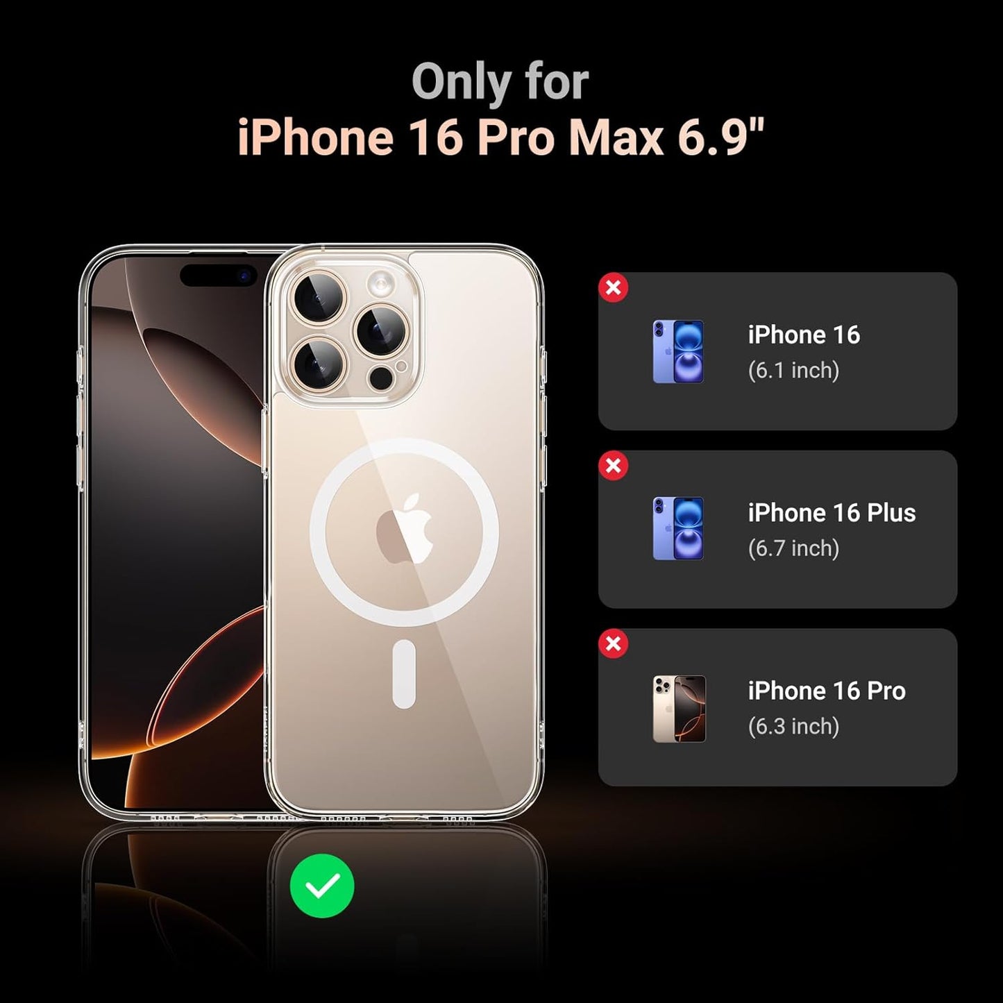 Apple iPhone 16 Pro Max Clear Case with MagSafe