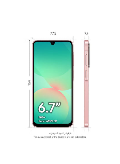 Samsung Galaxy A26 6GB RAM 128GB 5G Peach Pink (Middle East Version)