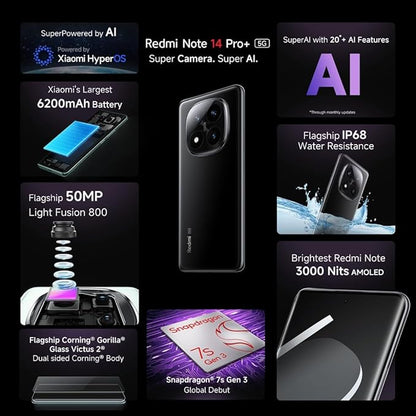 Redmi Note 14 Pro+ 12GB RAM 512GB 5G Midnight Black (Global Version)
